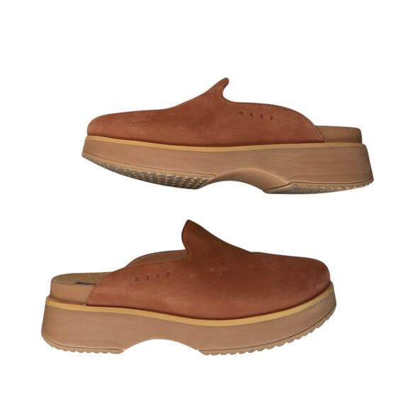 Reef Vista Skye Women's Walnut Suede Leather Platform Clog Size 10 Comfy Boho - Picture 5 of 12